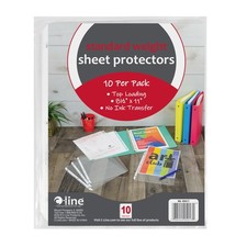 Pack Of 10 Clear Top Loading Sheet Protectors Letter Size Durable Plastic
