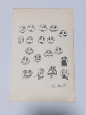 Tim Burton Drawing on paper (Handmade) signed and stamped mixed media.