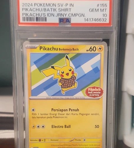 New ListingPokémon TCG Pikachu Berkemeja Batik Promo SV-P #155 Indonesian PSA 10