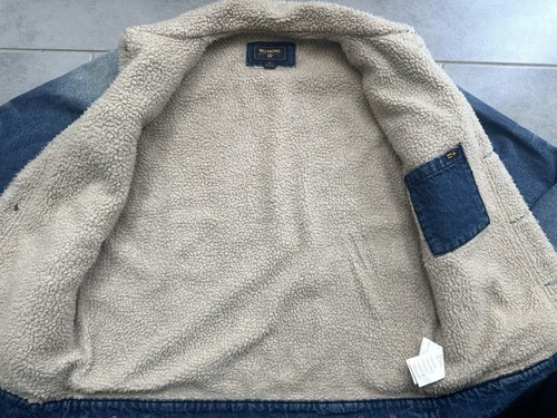 Vintage Billabong 2000's Y2K Sherpa-Lined Fleece Trucker Medium Denim Jacket - Picture 3 of 4