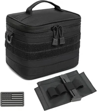 Small Tactical Camping Storage Bag with US Flag Patch - Ammo Bag with Detachable