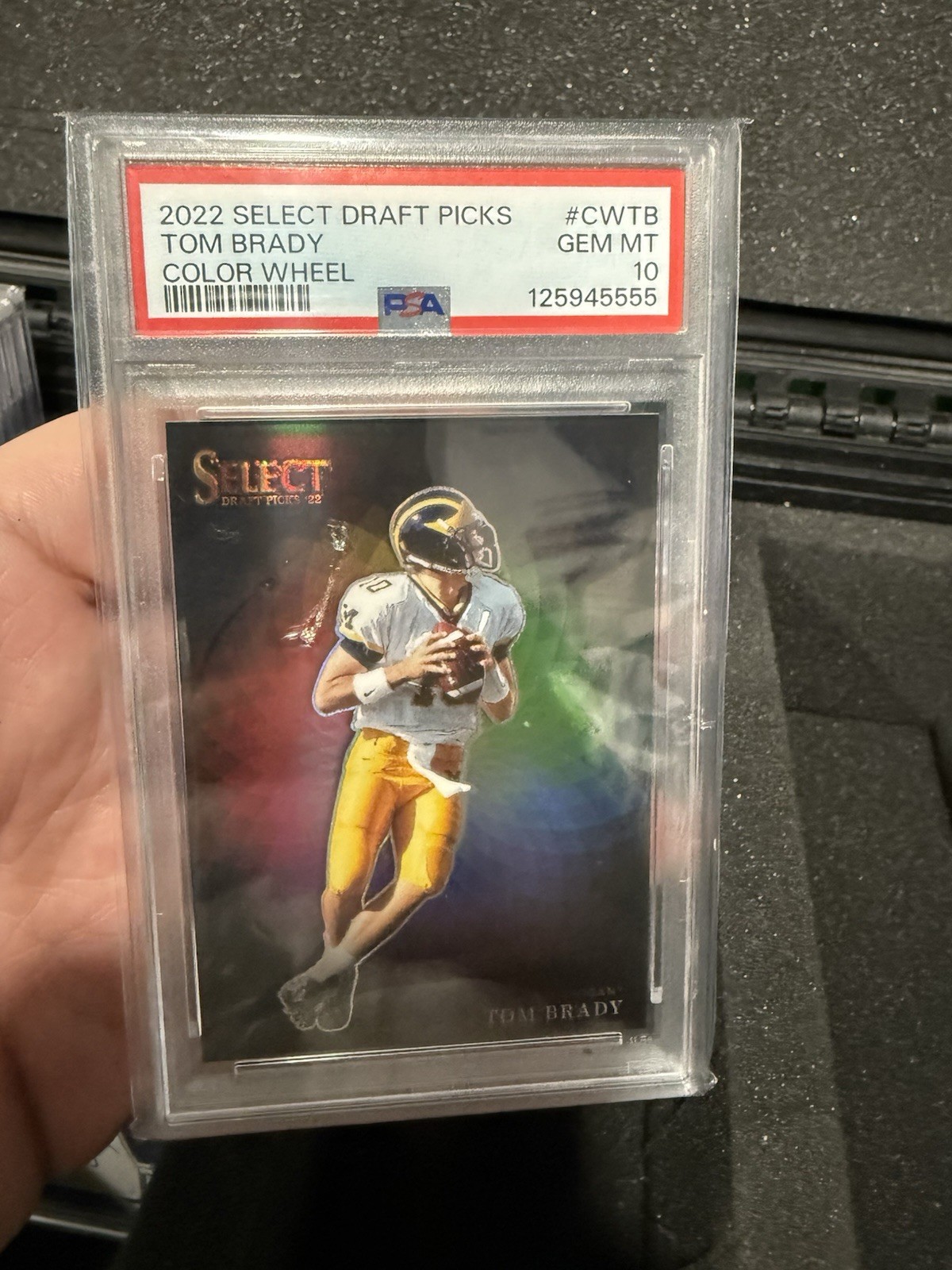 2022 Select Draft Picks Tom Brady color wheel Case Hit Psa 10
