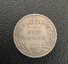 1909 Edward VII Silver Sixpence Coin Nice Details Beautiful Patina