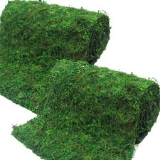 2 PCS Moss Table Runner Dried Green Roll Fairy Garden Wedding Woodland 12x71 In