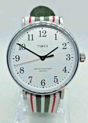 HERRENUHR TIMEX FAIRFIELD VILLAGE INDIGLO LICHT GEHÄUSE 37mm STOFFBAND