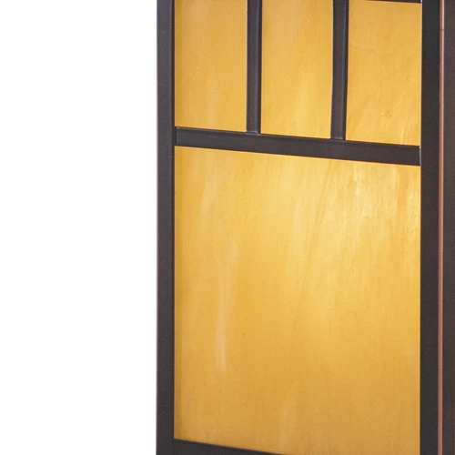 Vaxcel Mission 1L Bronze Outdoor Rectangle Post Light Honey Glass - Picture 2 of 5