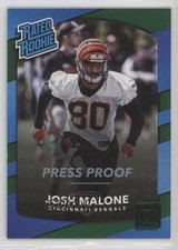 2017 Panini Donruss Rated Rookie Press Proof Green Josh Malone #321 uw8