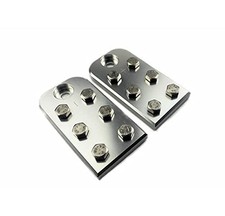 Pair of 6-point flat lug battery terminals for 3/8 studs