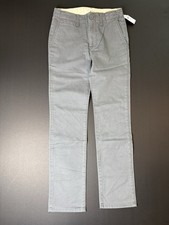 NEW GAP Kids Boys Gray Chino Dress Pants Adjustable Waist sz 12 Slim Easter 21
