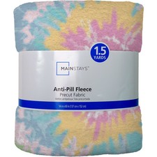 60 Inch Wide Lux Anti-Pill Polyester Fleece, 1.5 Yard Tie Dye Multi-Color Craft