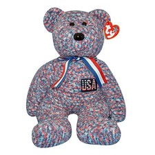 Ty Large Plush Beanie Buddy - USA the Bear MWMT
