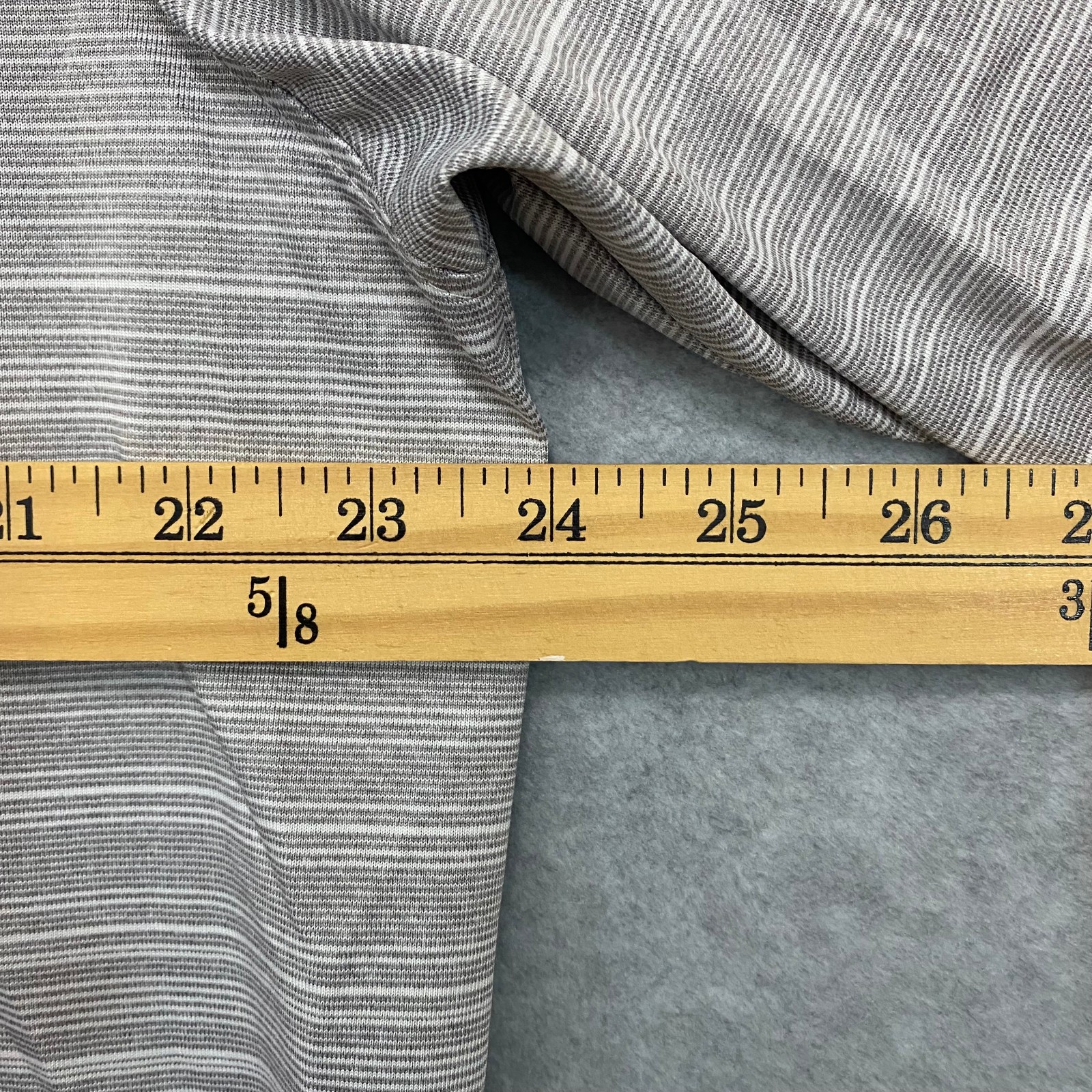 CHAMPION Mens XL Gray Striped Polo Shirt UVA Cavaliers Logo Short Sleeve Golf