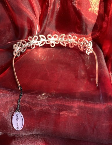 Headband Party Swarovski Cubic Zirconia Crystals Silver Floral Pearl Jon Richard - Picture 15 of 24