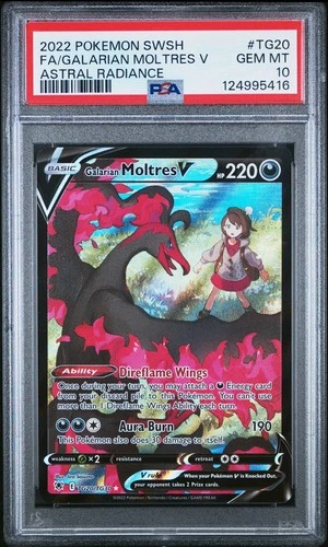 2022 Pokemon Sword & Shield Astral Radiance Fa Galarian Moltres V #TG20 PSA 10
