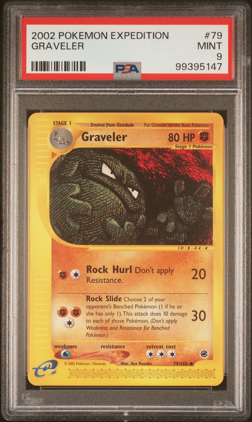 2002 POKEMON EXPEDITION #79 GRAVELER PSA 9
