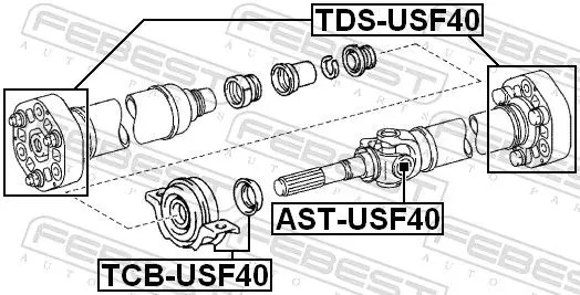 Drive shaft bearing TCB-USF40 FEBEST for LEXUS LS