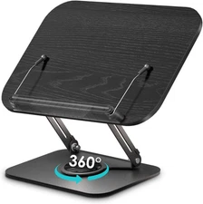 Book Stand for Reading,Book Holder, Height&Angle Adjustable, 360° Rotating Ba...