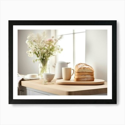 Scheibe Brot Kunstdruck gerahmt Wandbild Poster Leinwanddruck Bild