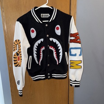 BAPE SHARK SWEAT VARSITY JACKET A Bathing Ape Size S