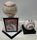 Nolan Ryan Autographed Signed American League Baseball And Auto Dunruss Card