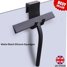 Matte Black Silicone Shower Squeegee Streak Free Glass Bathroom Mirror CleanerXL