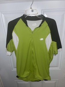Performance Cycling Jersey XL  Green black Full Zip Polyester
