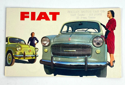 1950's Fiat Automobile Car Color Sales Brochure Italian Car Motor Co El Paso TX