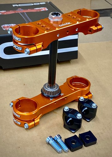 KTM Freeride EXC XTrig ROCS Triple Clamps w/ bar mounts electric Billet Orange