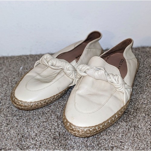 Cole Haan Espadrille Loafers Braided Knot Slip On Shoes Cream Size 6.5 NEW - Picture 7 of 12
