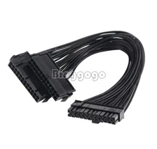 24Pin 20+4pin Dual PSU ATX Power Supply Adaptor Cable Connector For Mining NEW