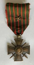 France, French 1914-16 Croix de Guerre bravery medal bronze citation