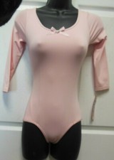 Body Wrappers 3/4 Sleeve Leotard x back Large chld 2645 Lined Front princesseam