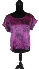 Collective Concepts Womens Blouse Top Sleeveless Magenta Sequin Patch Small *NWT