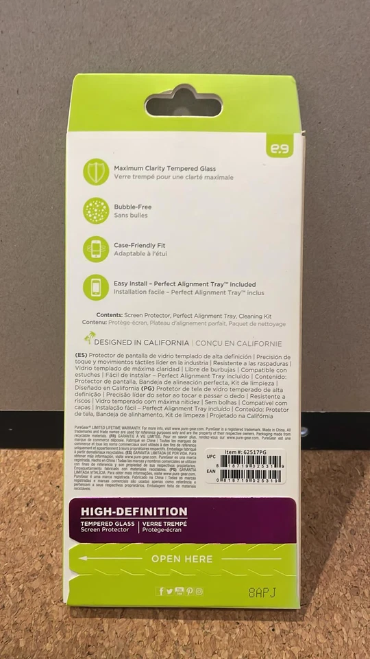 PureGear HD Clear Tempered Glass Screen Protector for Apple iPhone Xs/X - Clear - Image 2 of 3