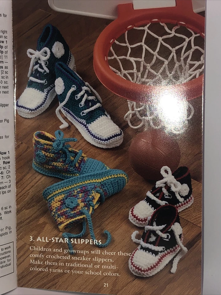 CREATURE COMFORTS SLIPPERS 5 DESIGNS DIGEST SIZE KNIT & CROCHET PATTERN BOOK - Image 4 of 4