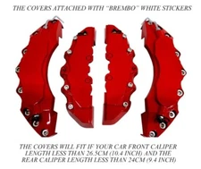 HIGH QUALITY BIG & MEDIUM RED CAR BRAKE CALIPER COVERS 4 PCS F/REAR UNIVERSAL