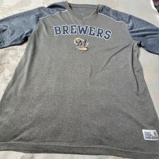 MILWAUKEE BREWERS V-NECK PULLOVER SHIRT, SIZE XL