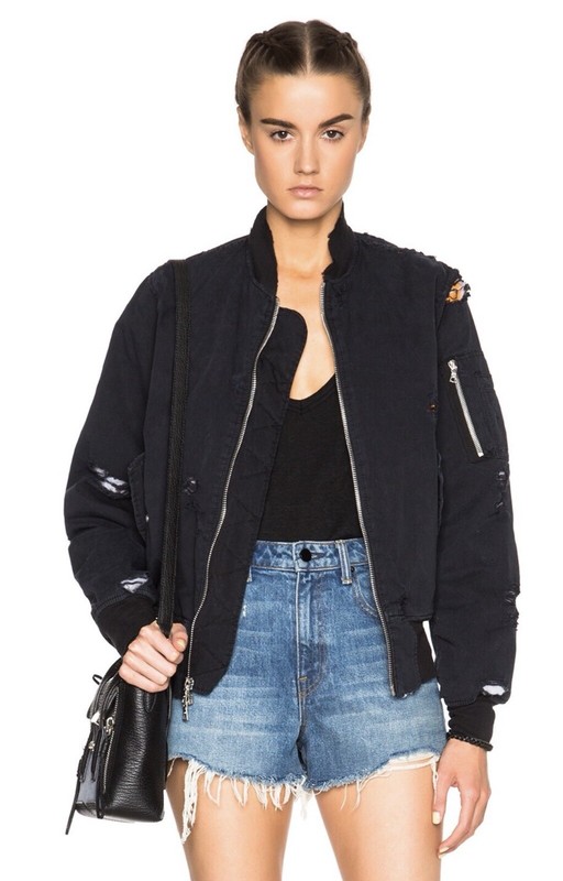 Unravel Destroyed Twill Bomber Jacket Black 36 S-M
