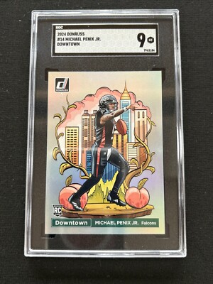 Michael Penix Jr. 2024 Donruss DOWNTOWN RC SSP CASE HIT Atlanta