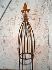 Wrought Iron 15" Twist Topiary Flower Trellis, plant climber