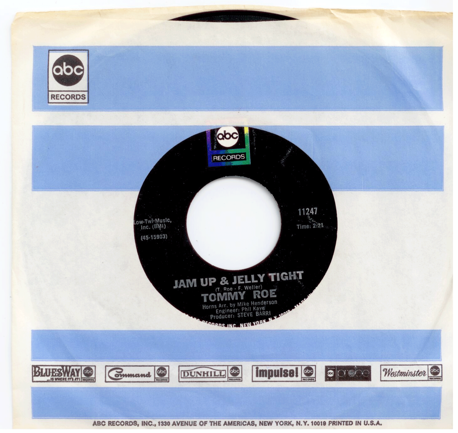 Vinyl 45 RPM 7" Tommy Roe Jam Up Jelly Tight / Moontalk eBay