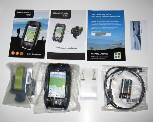 RAND MCNALLY Foris 850 Outdoor GPS Hiking Trails Bike Mount Bundle In Box READ - Picture 2 of 7