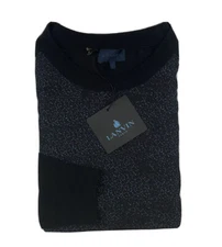 Lanvin Blue Patterned Silk Wool Cotton Mens Sweater Size M NWT