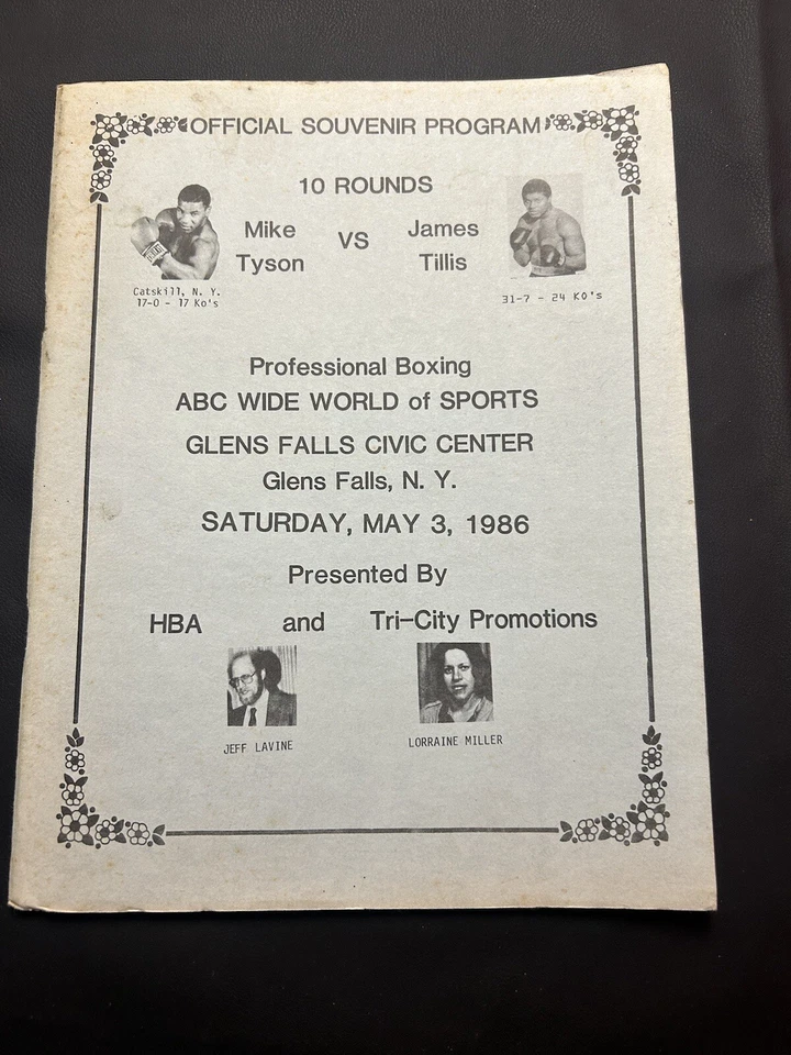 Original 1986 Mike Tyson vs. James Tillis Glens Falls NY Boxing Fight Program - Image 2 of 4