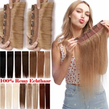 US One Piece Clip In Real Remy Human Hair Extensions Thick Half Full Head Blonde
