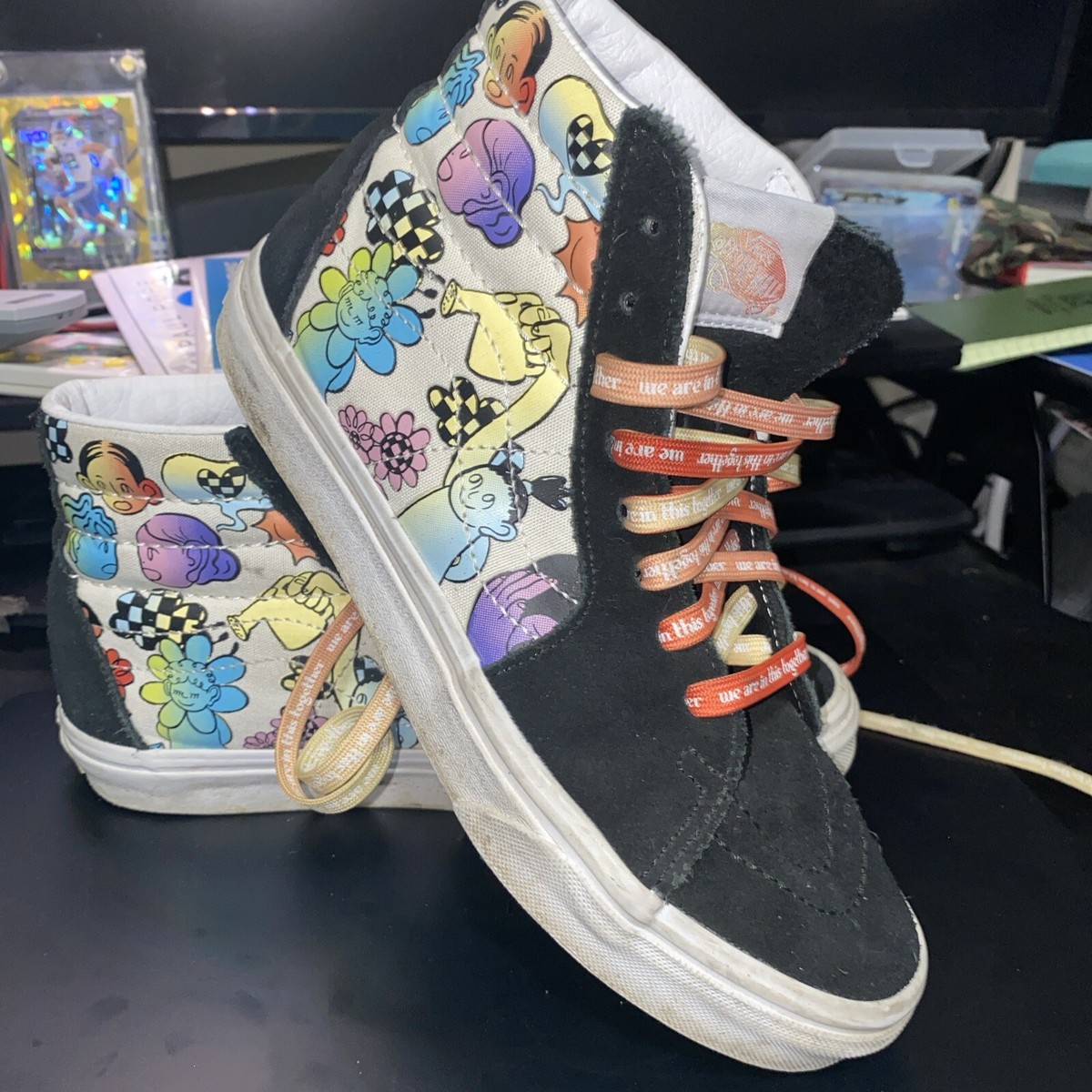Vans Positive Affirmation men’s Colorful Embroidered Sneakers size 11.5 Flower Field Vans Authentic Shoes - Customized White  main image 2