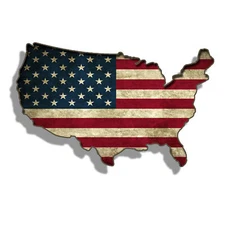 Rustic USA Flag American Sticker
