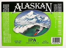 Alaskan Brewing Co ALASKAN IPA  beer label AK 12oz  ABV 6.2%