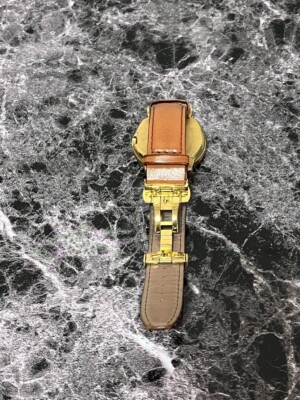 Near Mint] BULOVA ACCUTRON 297A110 Spaceview Gold Bezel Qz Mens