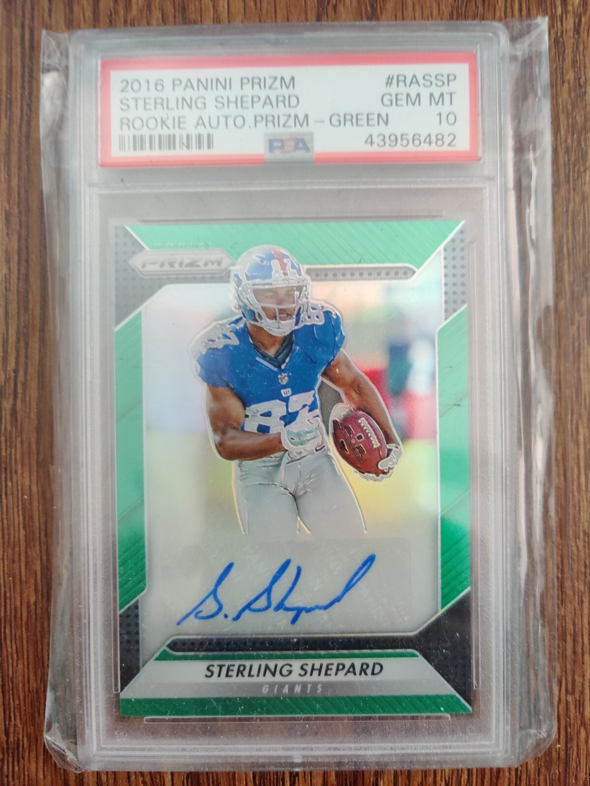 Sterling Shepard Panini Prizm Rookie Autograph Prizm #RASSP Green